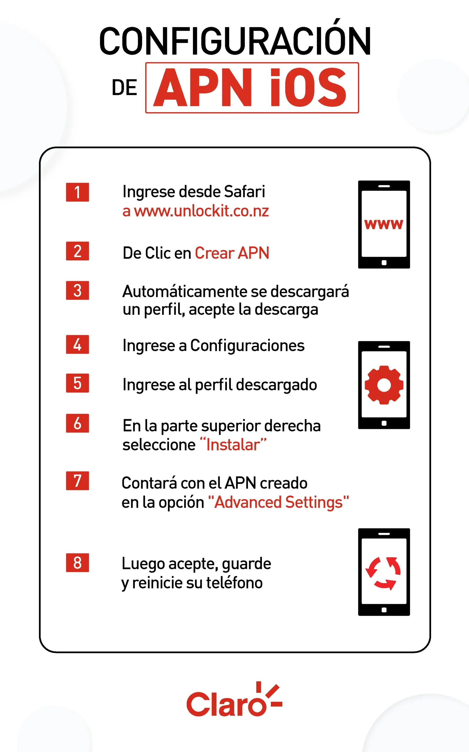 configuración de claro para internet - Cómo activar el Internet de Claro en mi celular