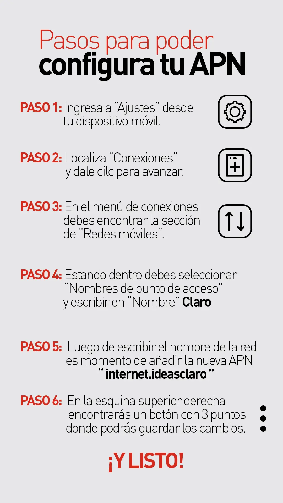 ajustes de internet claro - Cómo actualizar la configuración de red Claro