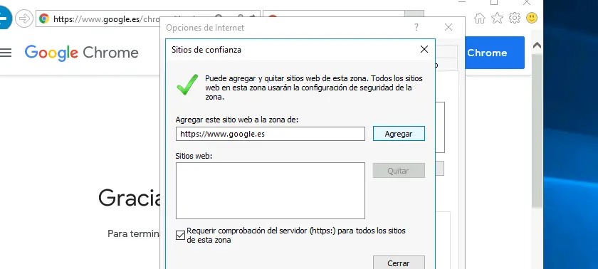 como agregar sitios de confianza en internet explorer - Cómo agregar Sitios seguros