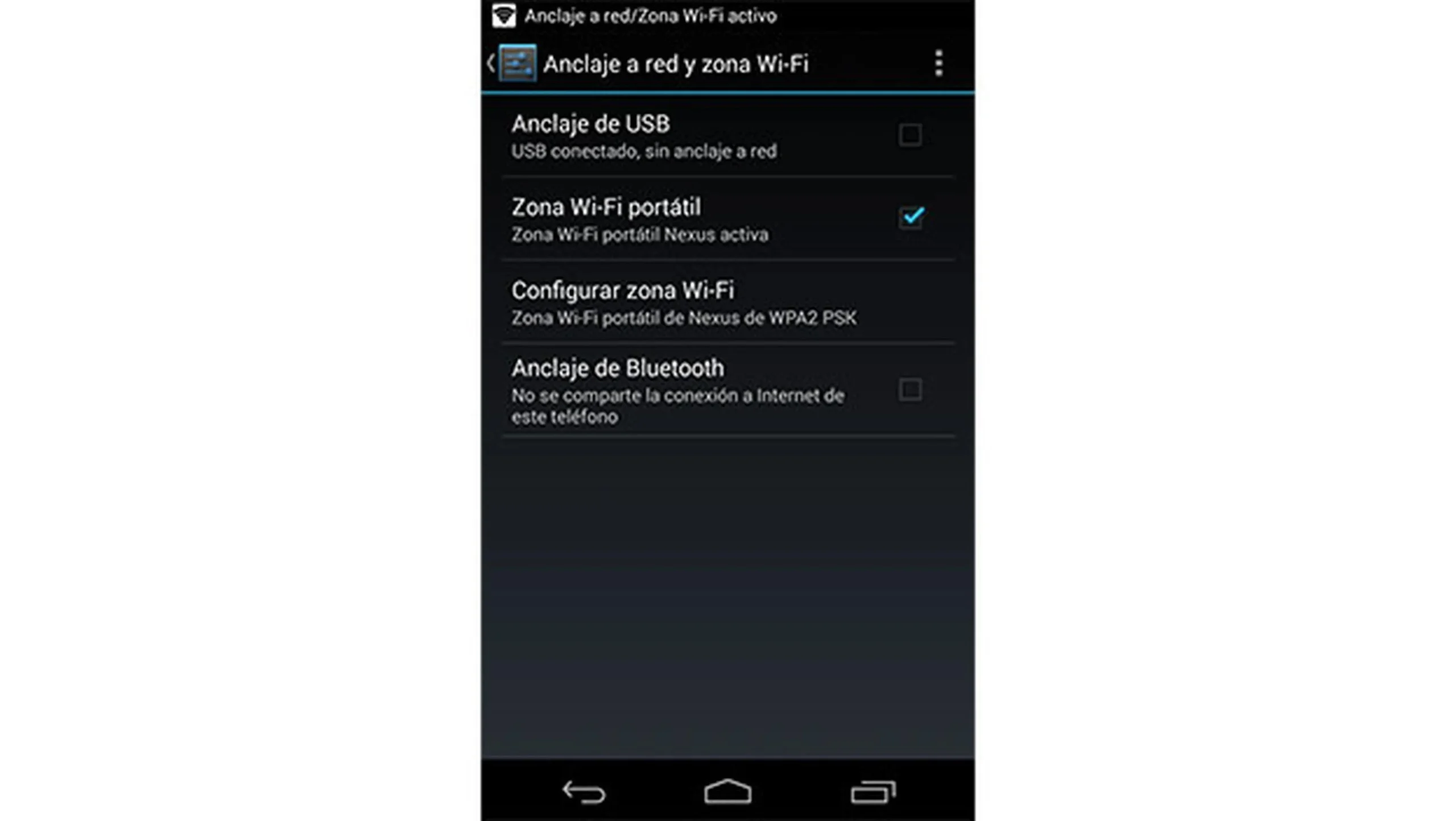 anclaje de internet - Cómo desactivar anclaje de red en Android