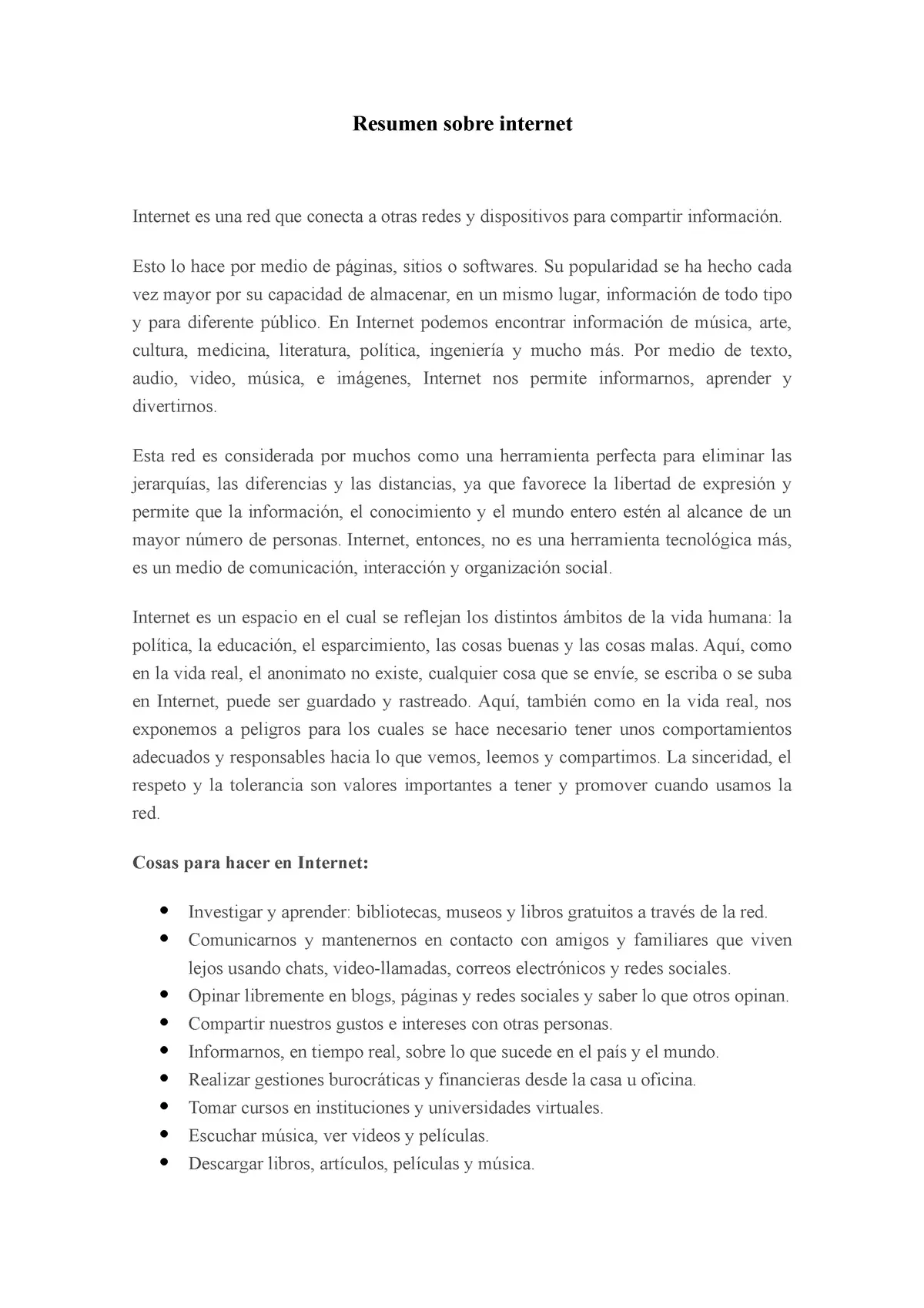 resumen de internet - Cómo funciona Internet resumen corto