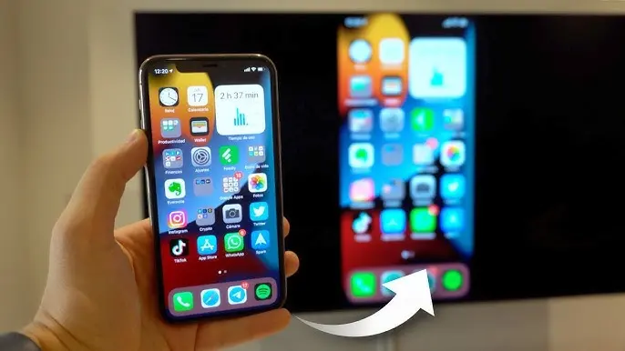 como comunicar iphone con tv smart con wi fi - Cómo transmitir de mi iPhone a Smart TV sin wifi