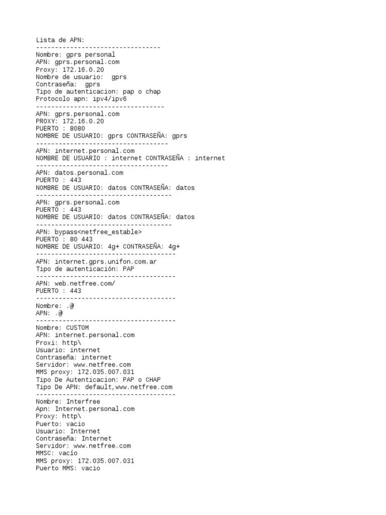 apn tipo de autenticacion para internet gratis - Cuál es el tipo de APN