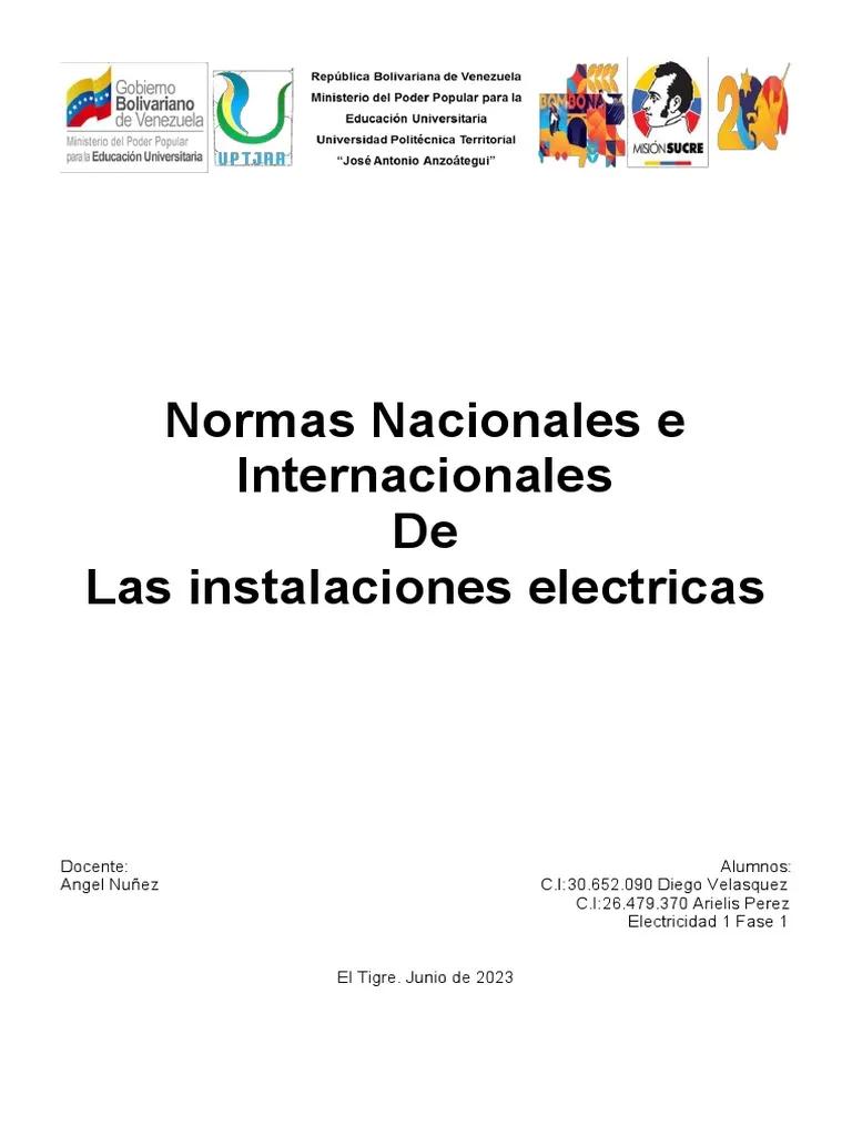 normas electricas a y b para telefonia - Cuáles son las normas para instalaciones eléctricas