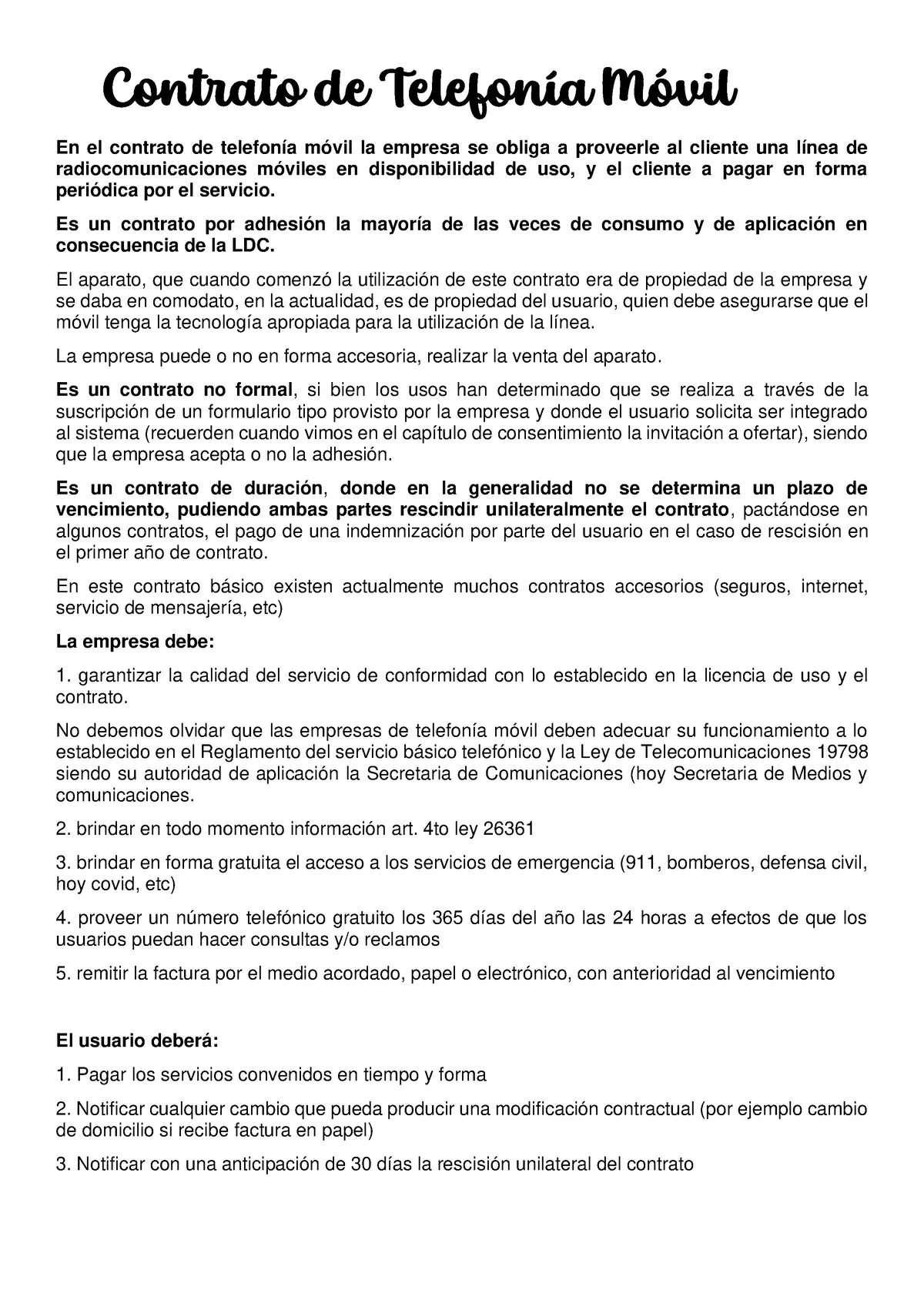 contratos de agencia de telefonia celular - Cuando hay contrato de agencia