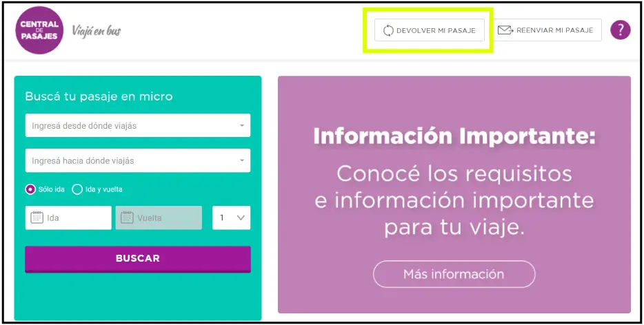 como anular una compra de pasaje por internet - Cuánto te devuelven de un pasaje de micro