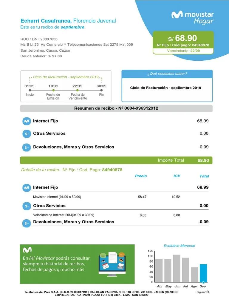 recibo de internet movistar - Dónde puedo ver mi recibo de Movistar