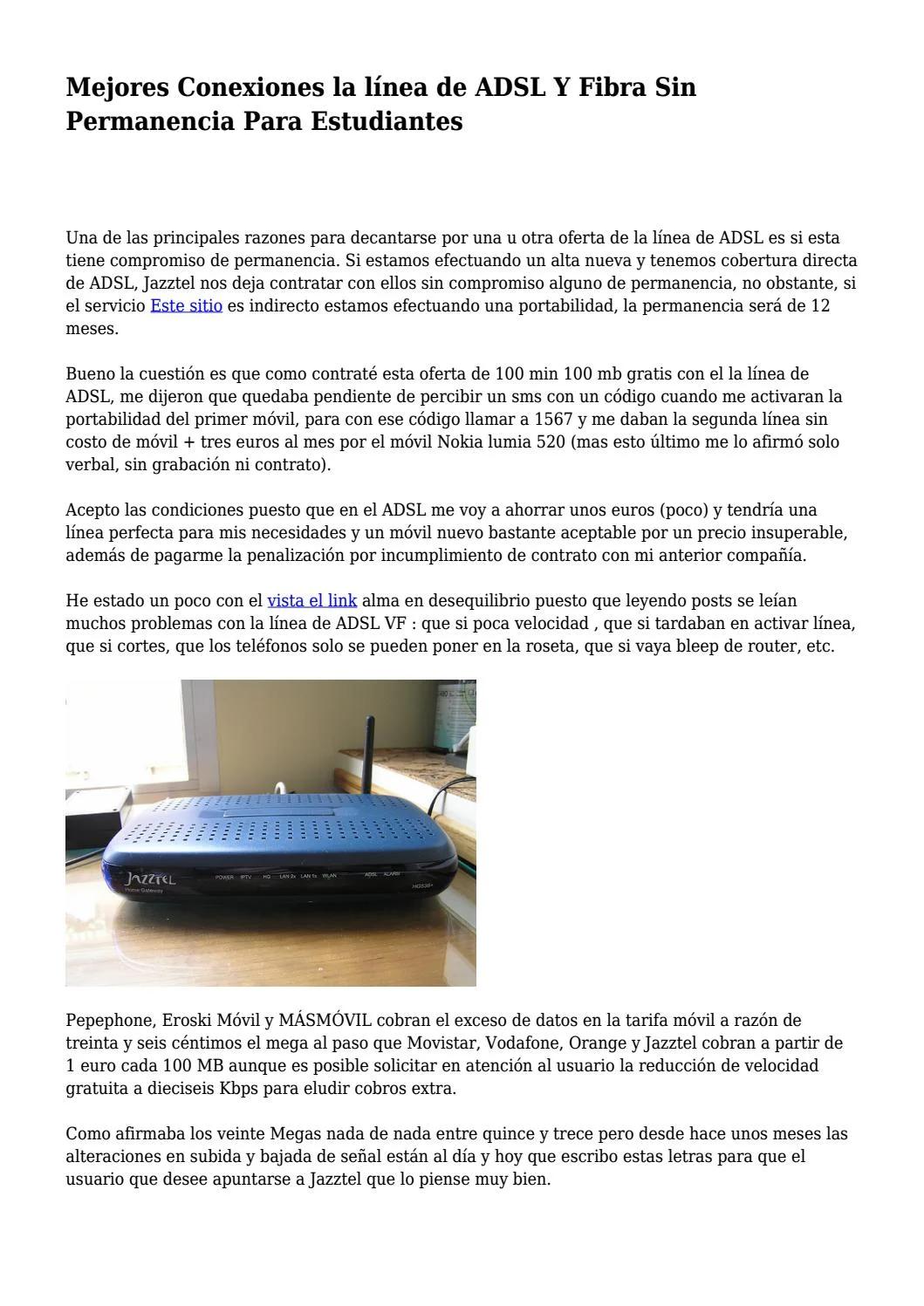 jazztel adsl sin permanencia - Qué permanencia tiene Jazztel