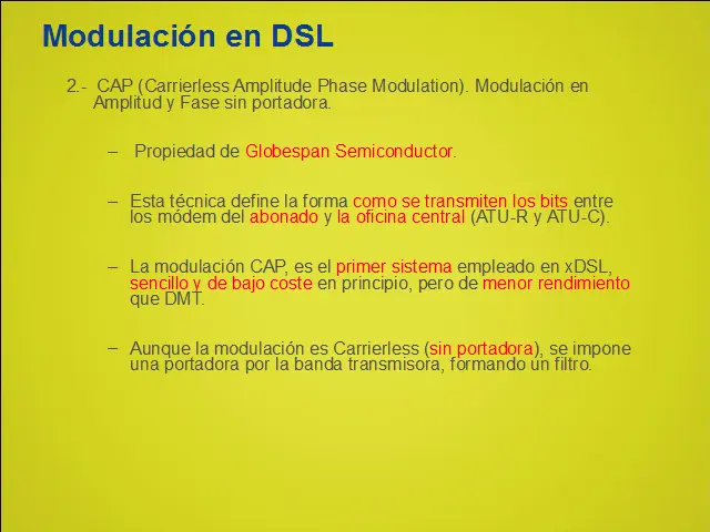 tipo de modulacion adsl - Qué tipo de modulacion existen