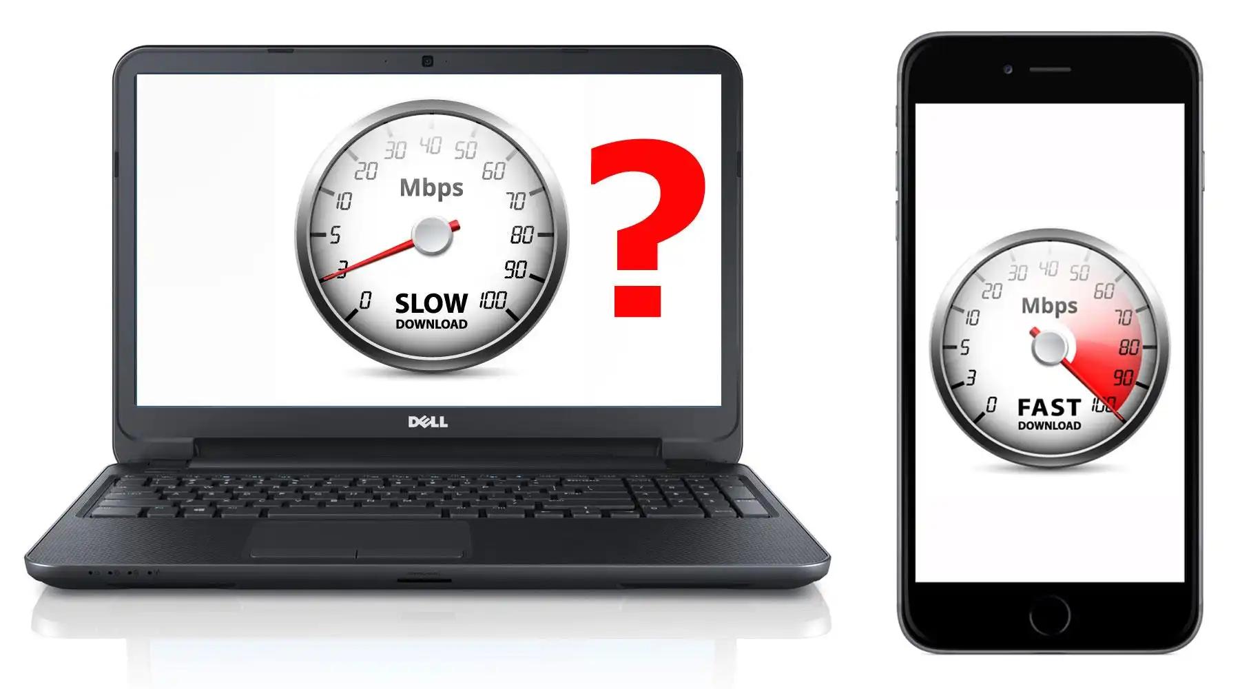 wi fi speed slower in one computer - Why does my internet slow down when 1 certain device connects to it
